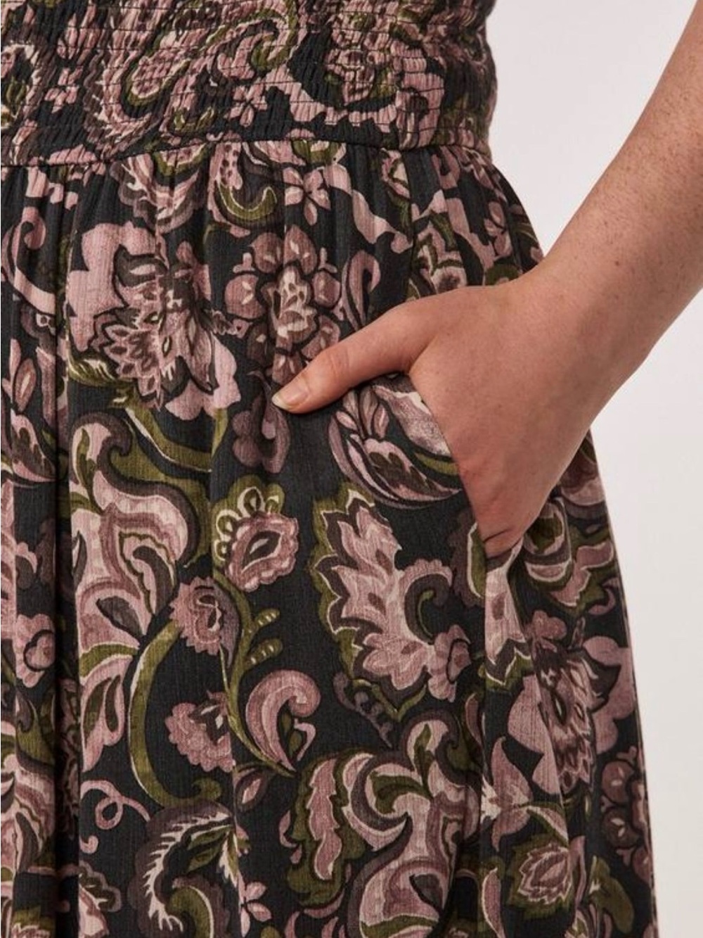 torrid Black Maxi Dress with Pink Rose Floral pattern - Picture 3 of 8